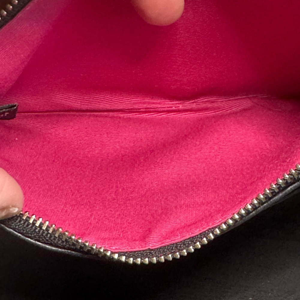 Coach Black Pebbled Leather Wristlet with Dark Brown Accent - Picture 11 of 11